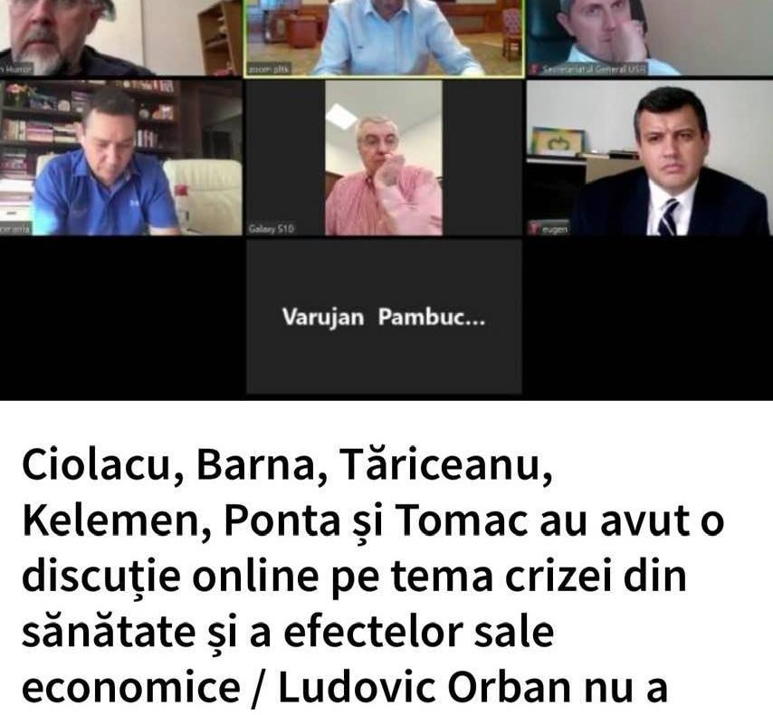 Videoconferință cu liderii de partide